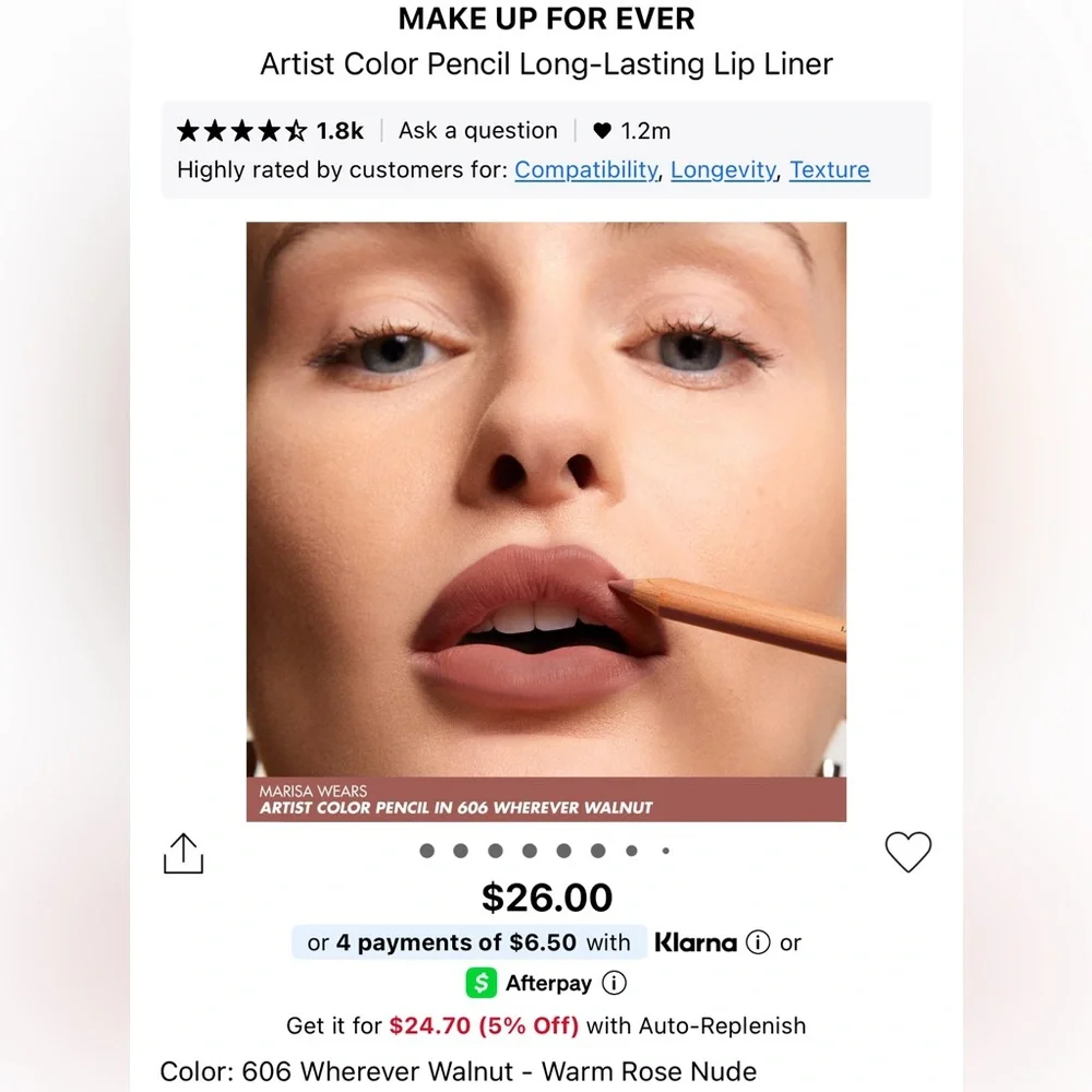 MAKEUP FOR EVER Wherever Walnut Lip Liner NEW & SEALED - Picture 4 of 4